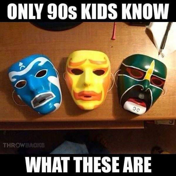 Throwback Thursday meme of fun masks