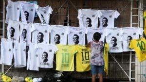 The city of Santos paid final tributes to its hero Pele, who played 656 competitive matches for the club