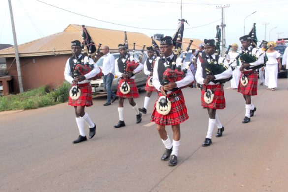 The pipers during some of their performances at events